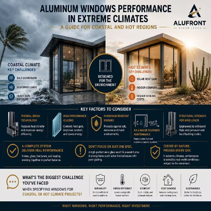 Aluminum Windows Performance in Extreme Climates: Coastal and Hot Region Guide