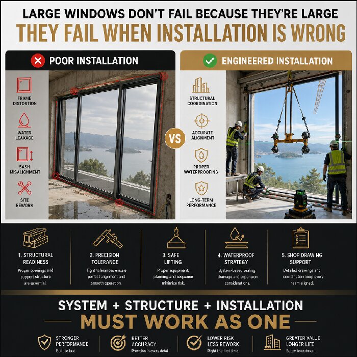 Do Large-Size Aluminum Windows Require Special Installation?
